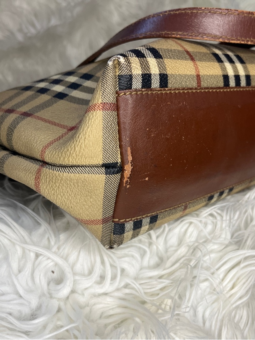 Vintage Burberry Haymarket check coated canvas tote - Picture 10 of 16